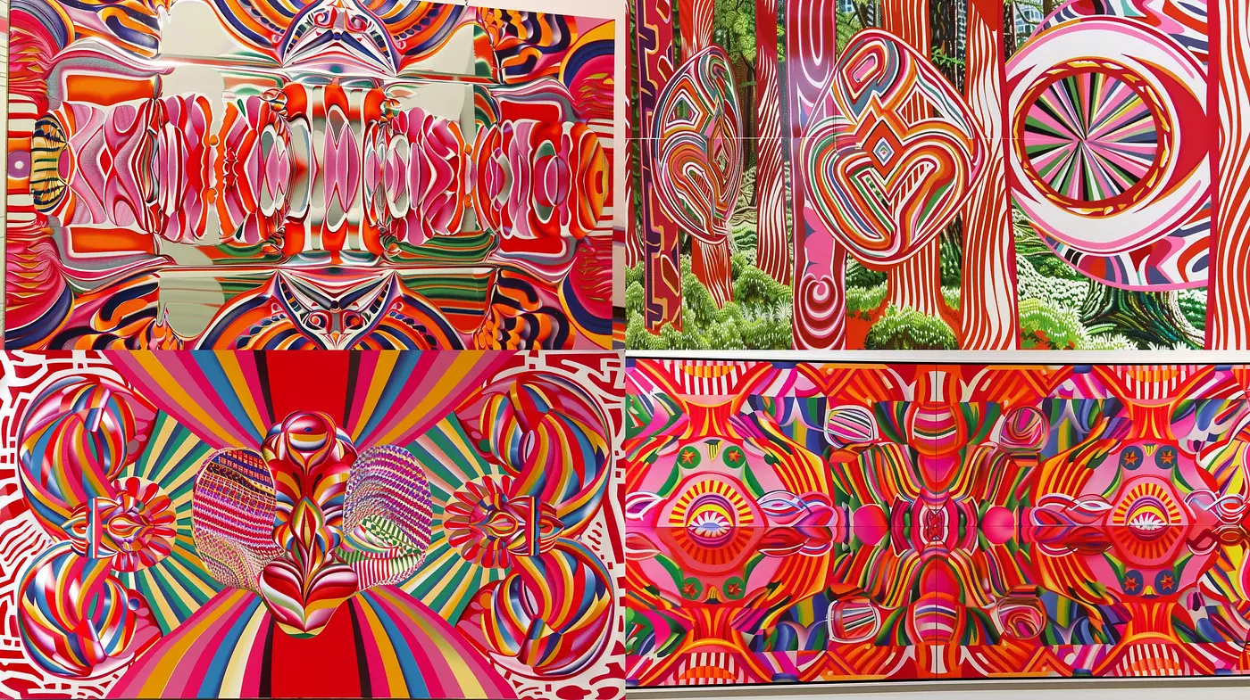 Saturated Kaleidoscopic Fusion: A Study in Vivid Symmetry and Psychedelic Patterns - Midjourney sref style