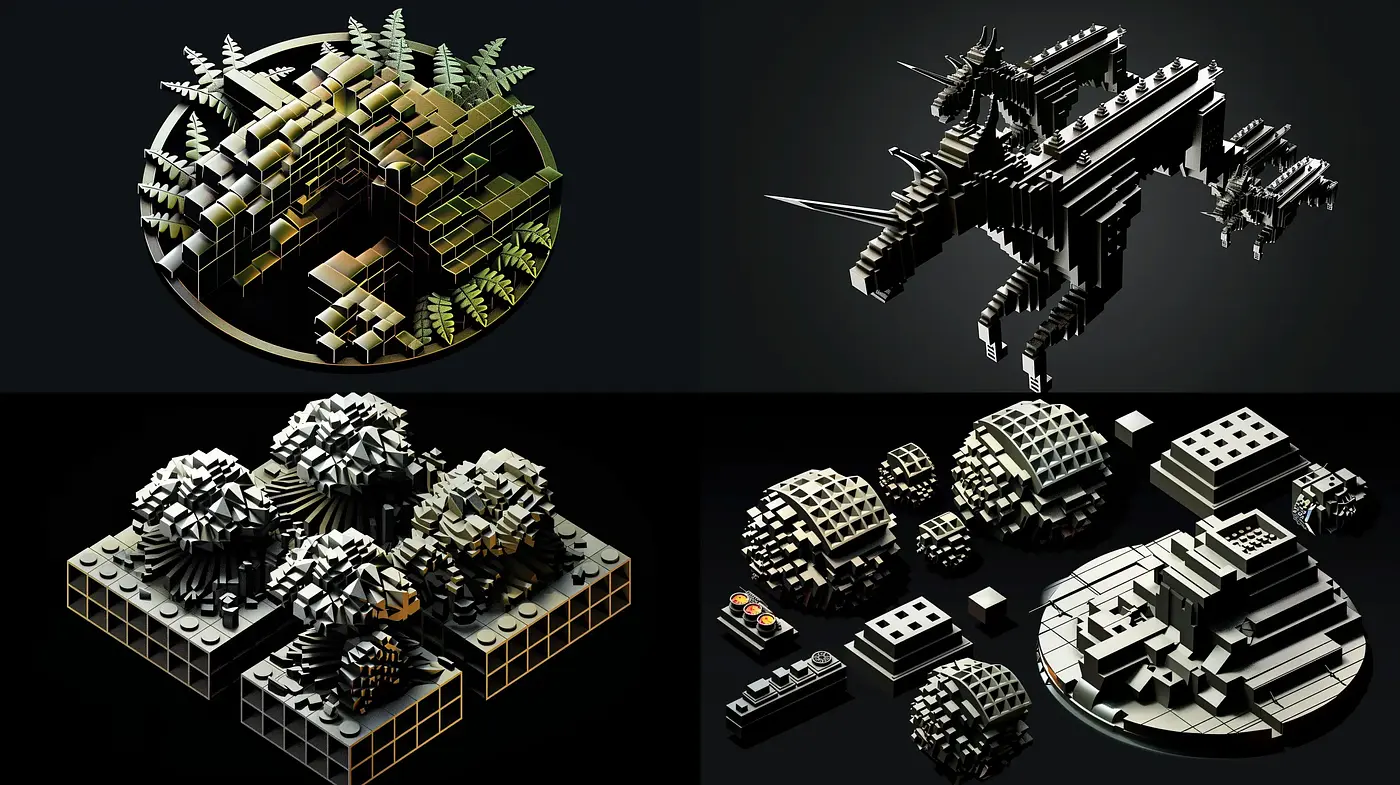 Monochromatic Futuristic Miniature Worlds - Midjourney sref style