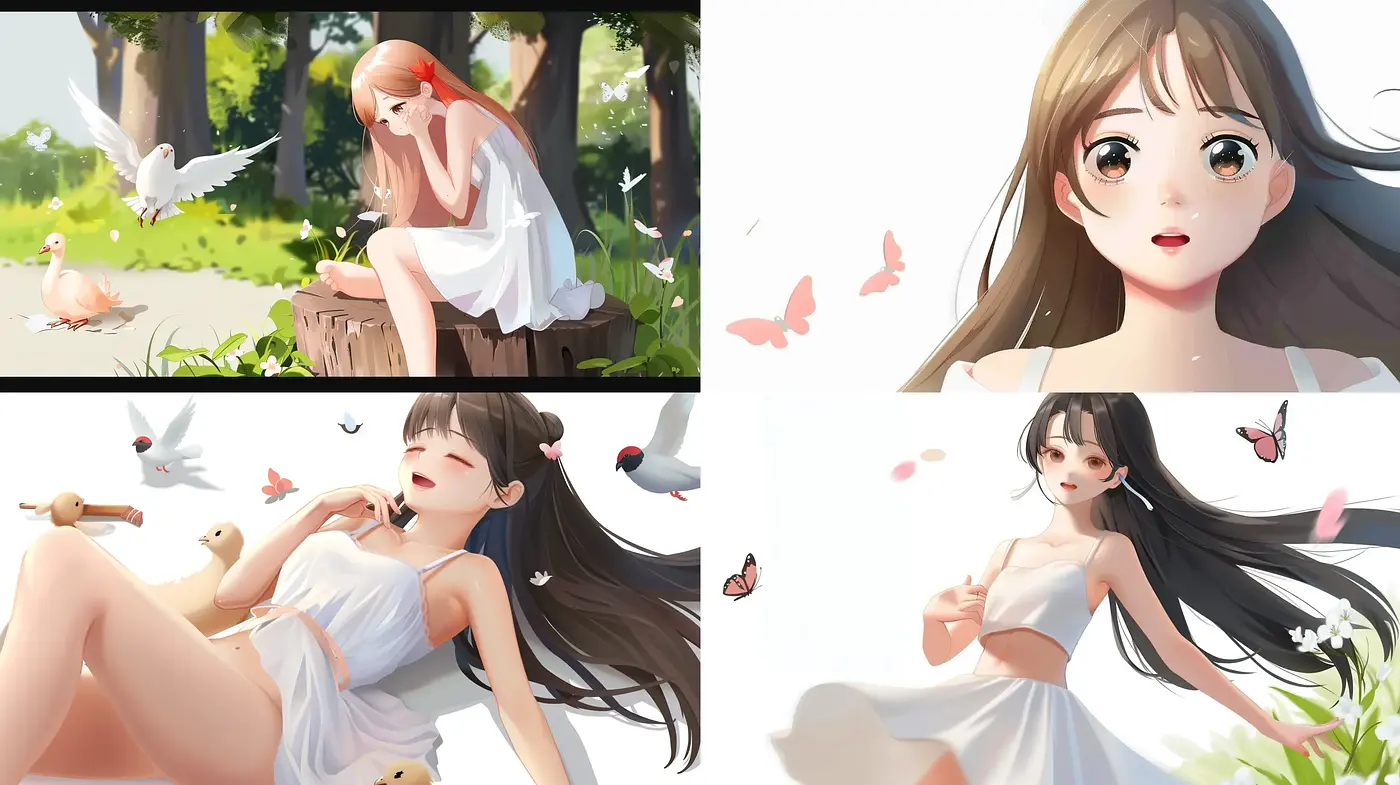Ethereal Lightness and Serene Palette: Consistency in Anime-Inspired Digital Art - Midjourney sref style