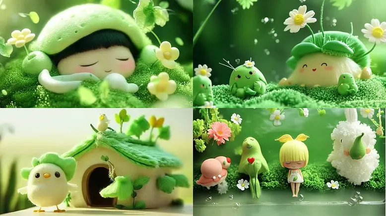 Whimsical and Playful Nature-Inspired Aesthetic in Soft Pastel Tones