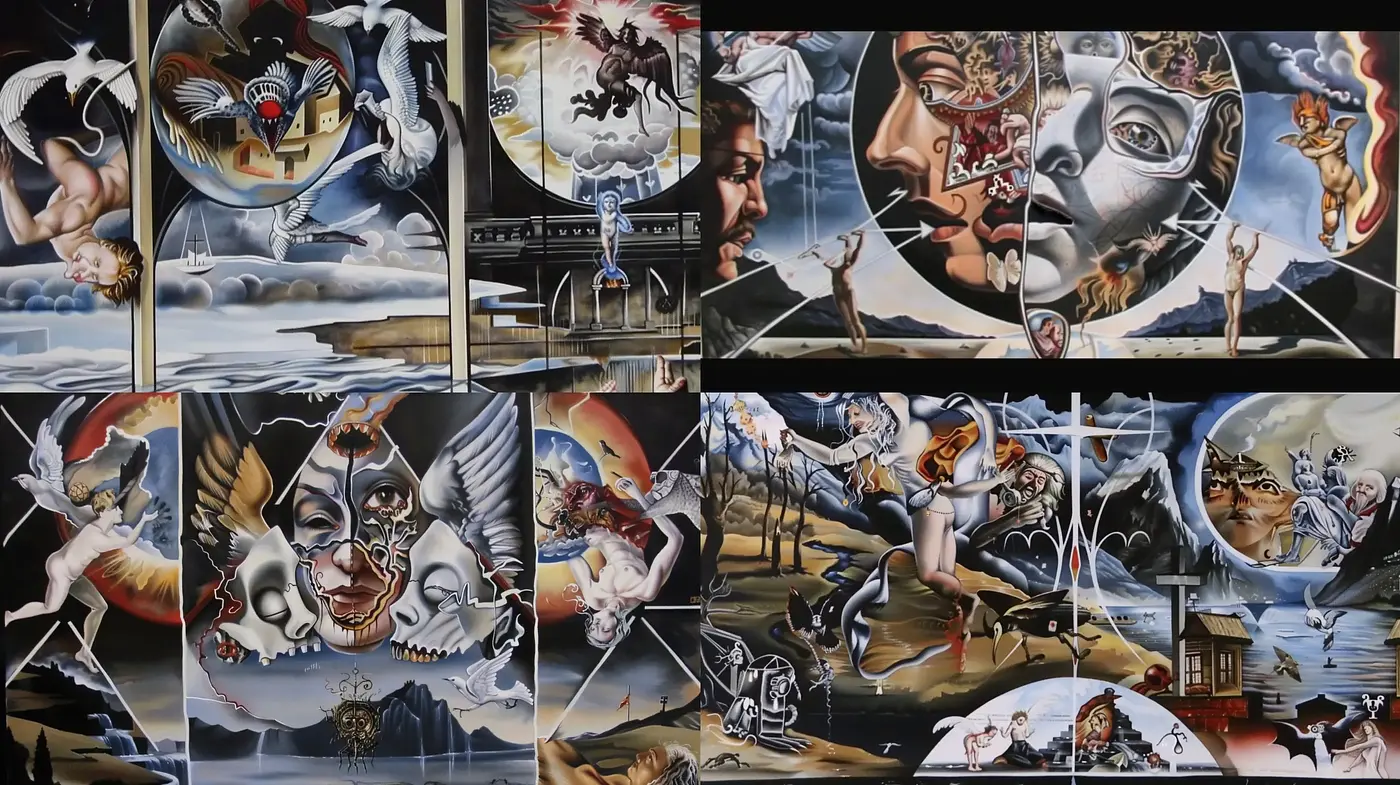 Surreal Metamorphic Dreamscapes Eliciting Nostalgia and Complexity - Midjourney sref style