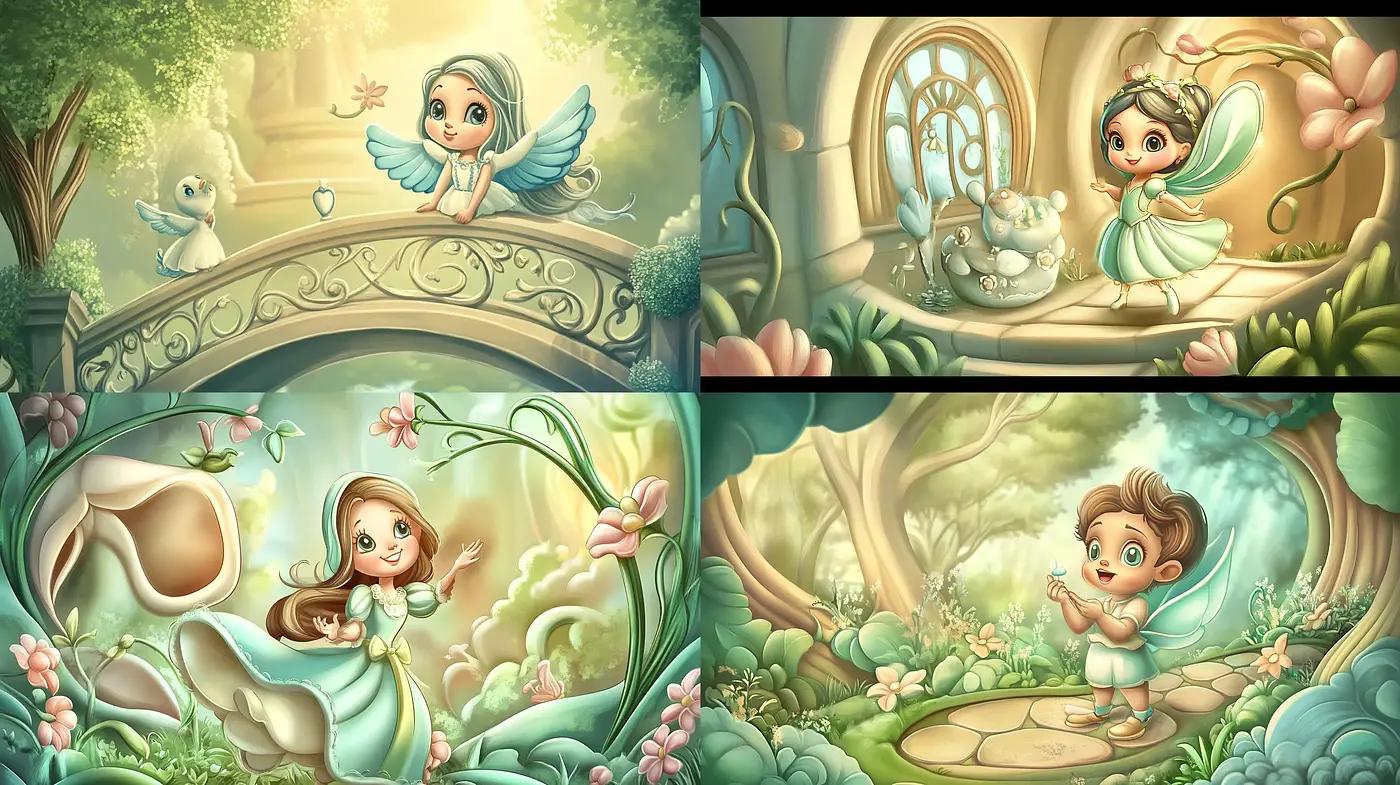 Enchanted Whimsical Garden: A Fusion of Fantasy Illustration and Storybook Artistry - Midjourney sref style