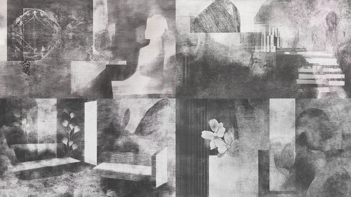 Monochromatic Ethereal Dreamscape Textures - Midjourney sref style