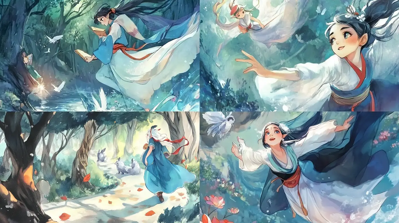 Enchanted Forest Whimsy: A Storybook Illustration Style - Midjourney sref style