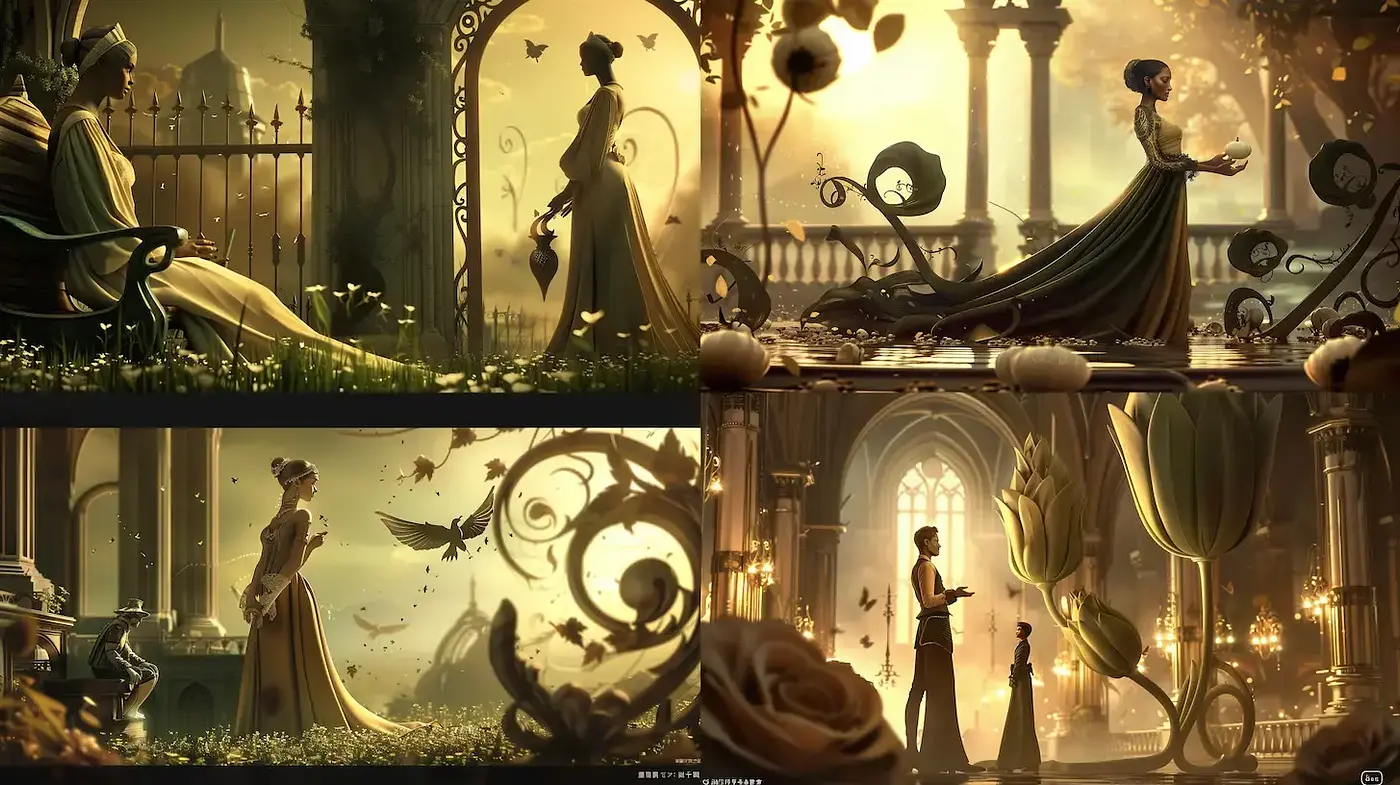 Elegant and Artistic Fantasy Illustrations with a Vintage Touch - Midjourney sref style