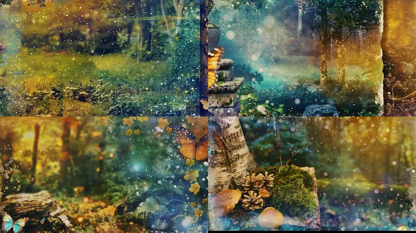 Enchanted Forest Dreamscape: A Whimsical Fusion of Nature and Artistry - Midjourney sref style