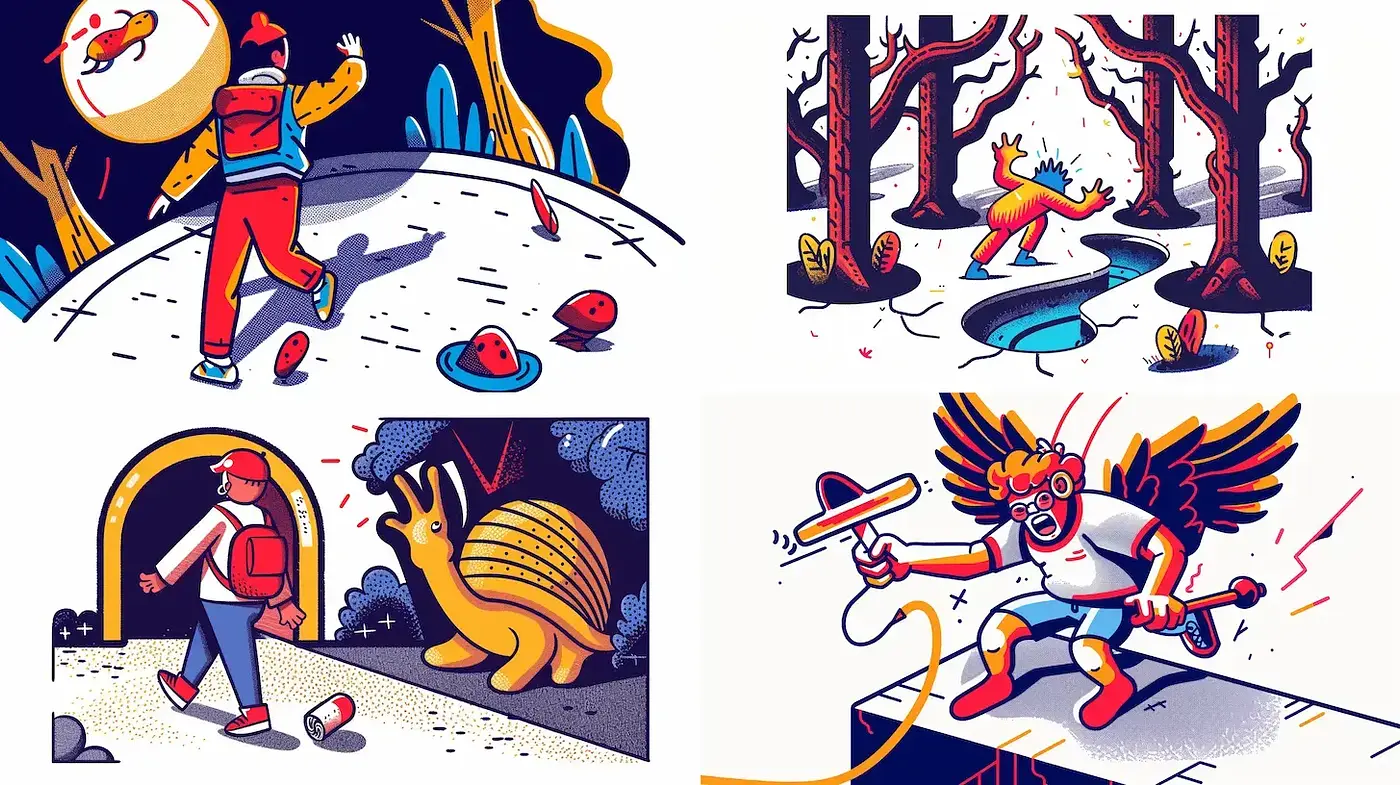 Vibrant and Quirky Illustrative Style with Playful Elements - Midjourney sref style