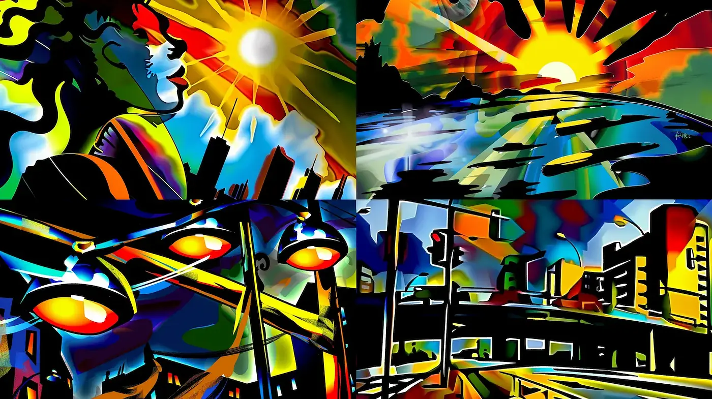 Vibrant, Dynamic Expressions in Contemporary Art - Midjourney sref style