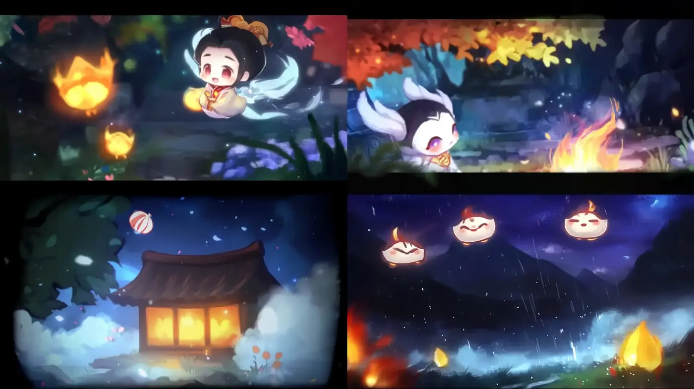 Whimsical Twilight Charm: A Tranquil Fusion of Luminous Hues and Ethereal Fantasy - Midjourney sref style