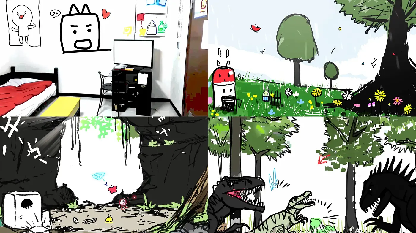 Playful and Expressive Cartoon-Inspired Visual Harmony - Midjourney sref style