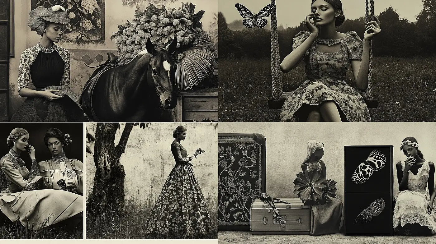 Monochromatic Elegance: A Timeless Representation in Sepia - Midjourney sref style