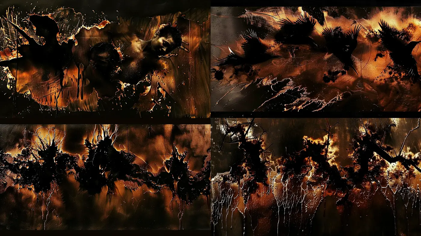 Abstract Apocalyptic Visions in Sepia Tones - Midjourney sref style