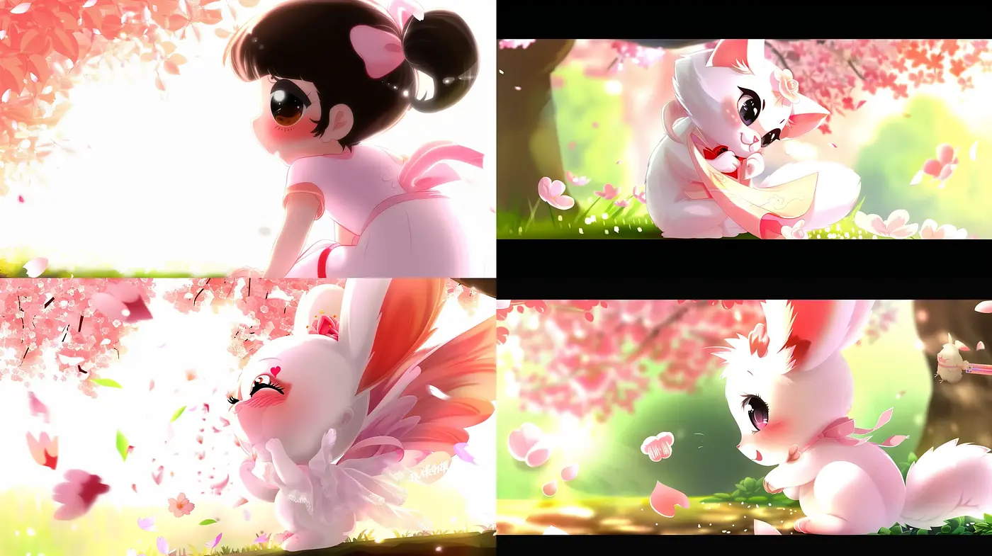 Ethereal Cherry Blossom Dreamscape with Anime Essence - Midjourney sref style
