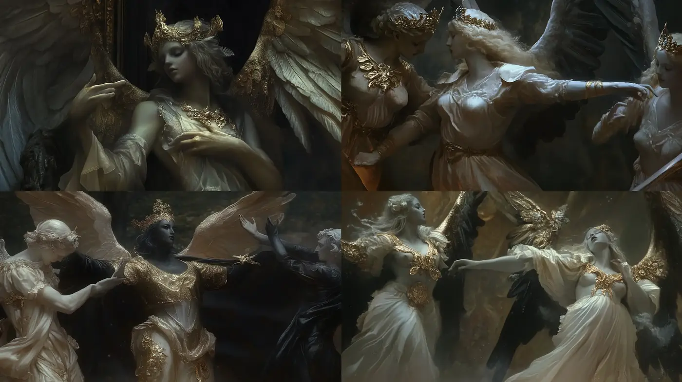 Baroque Resurgence in Ethereal Gold-Infused Imagery - Midjourney sref style