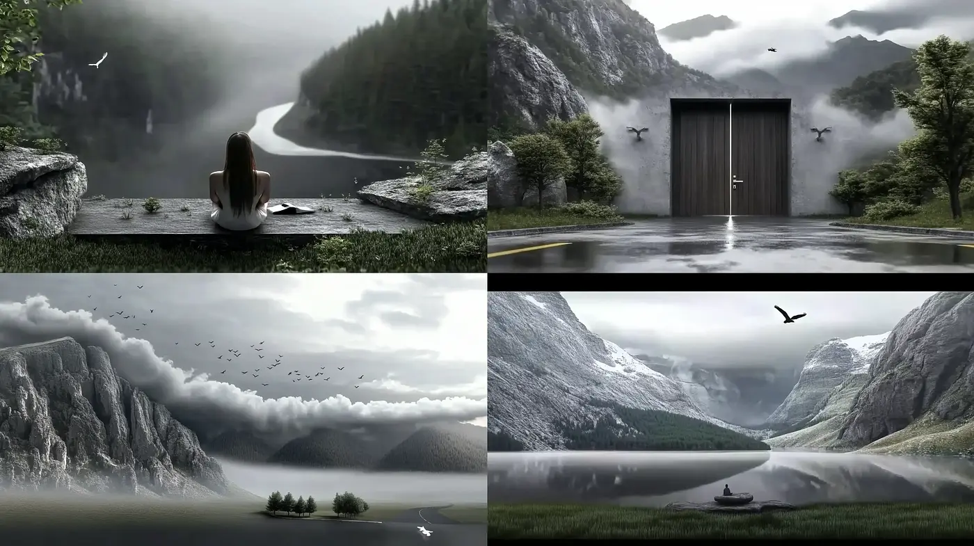 Ethereal Mountain Mist - A Cohesive Atmospheric Journey Through Nature - Midjourney sref style