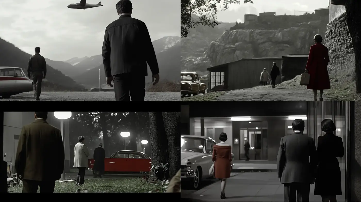 Monochromatic Elegance with Cinematic Nostalgia - Midjourney sref style