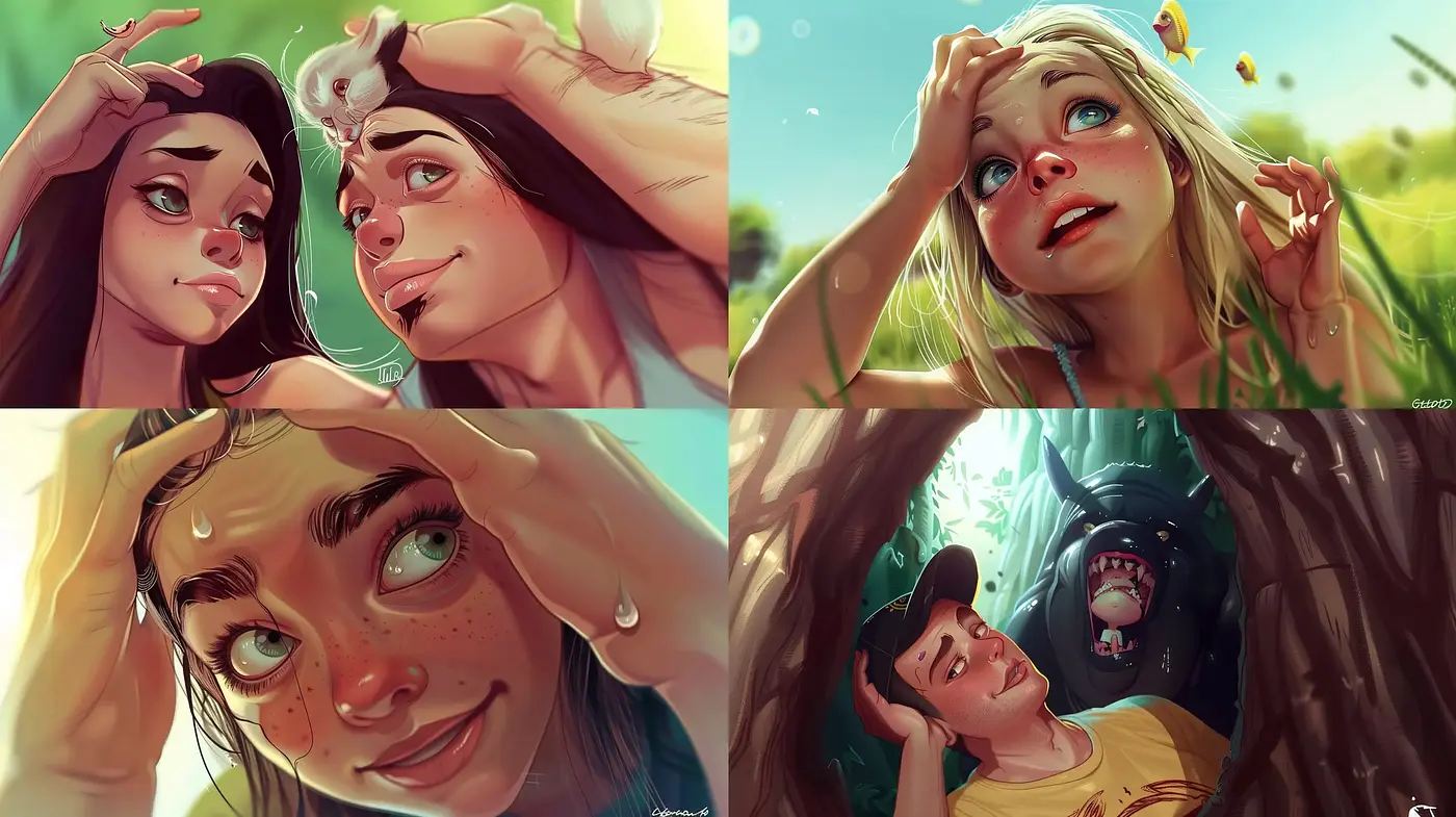 Lush Vivid Storybook Illustrations - Midjourney sref style