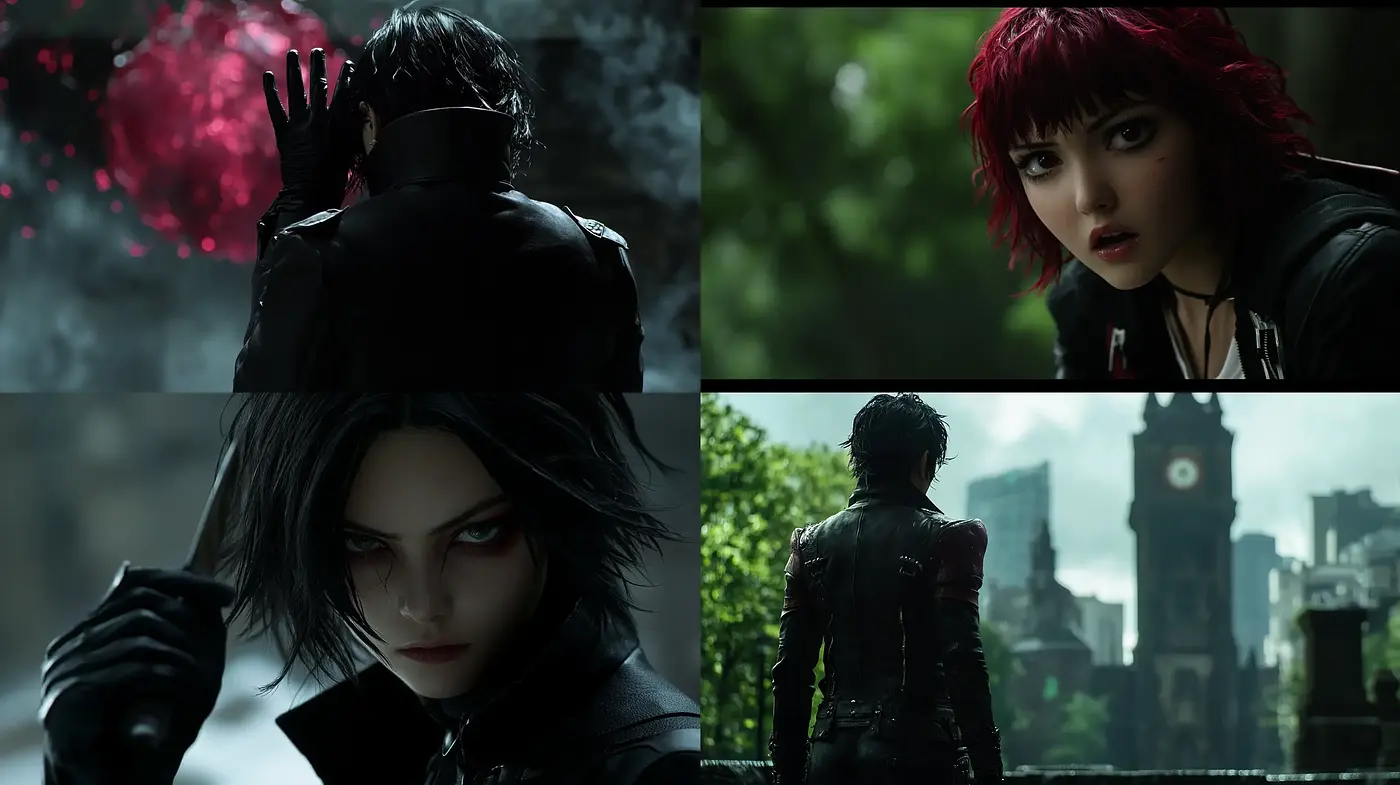 Ethereal Gothic Elegance: A Fusion of Dark Fantasy and Cyberpunk Aesthetics - Midjourney sref style