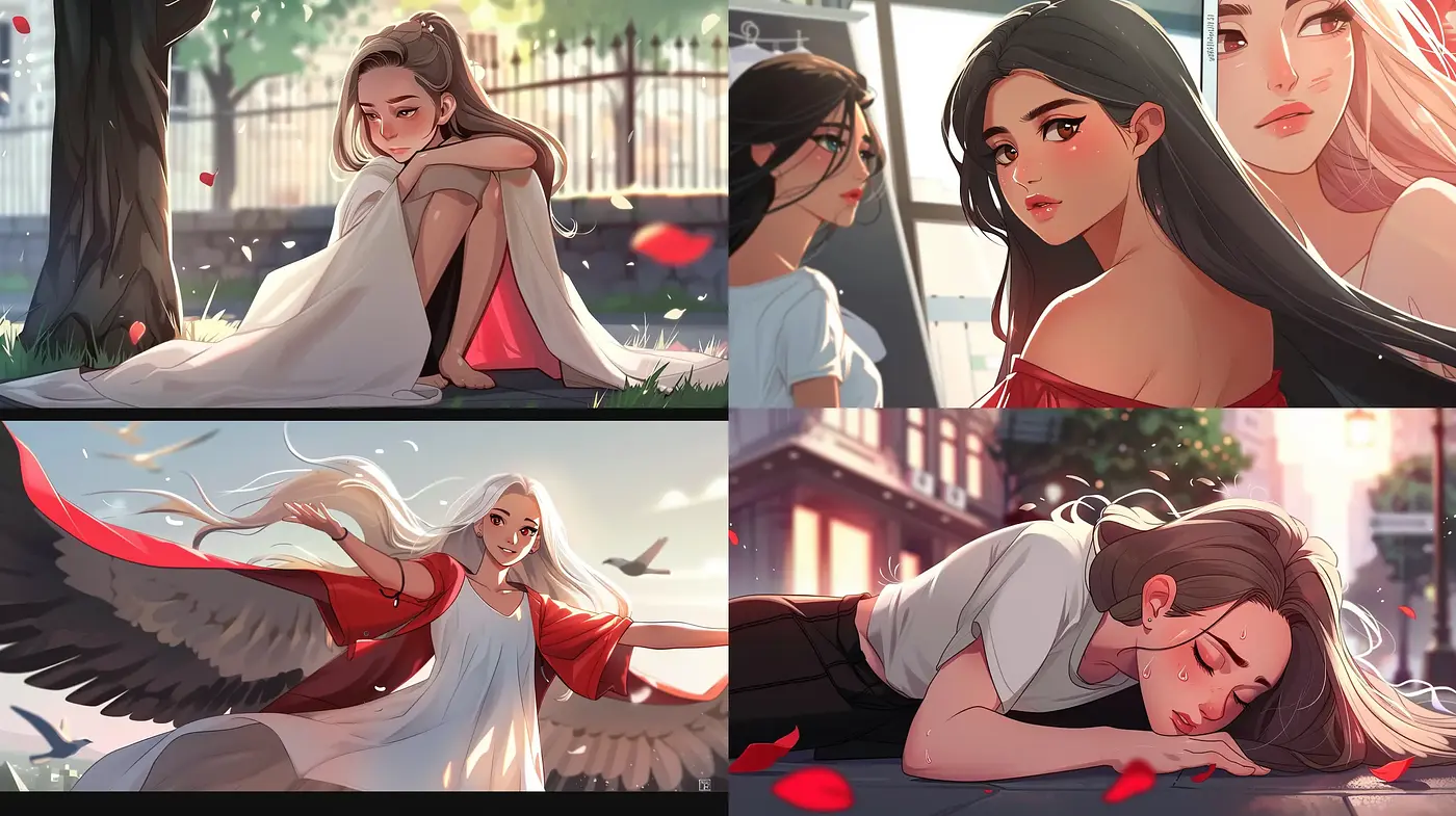 Ethereal Elegance in Soft Tones: A Harmonious Blending of Anime Grace and Serene Storybook Illustration - Midjourney sref style