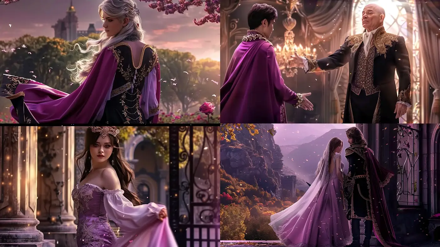 Enchanted Twilight Elegance within a Fantastical Baroque Garden - Midjourney sref style