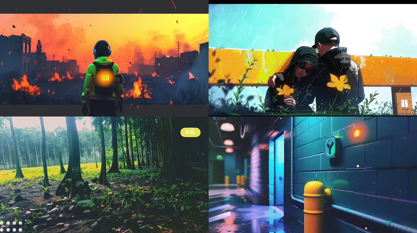 Cinematic Synchronicity of Stylized Dystopia - Midjourney sref style