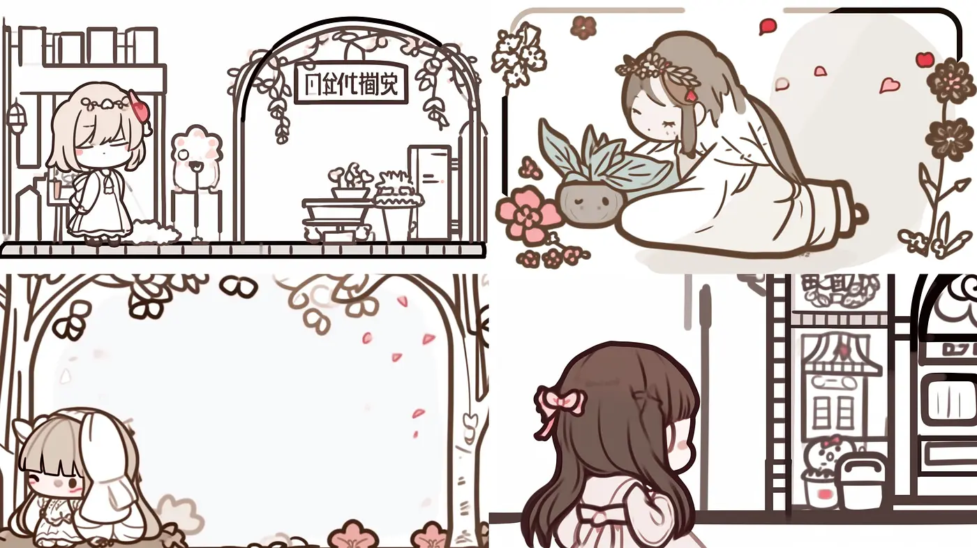 Sepia-Toned Storybook Illustrations with Serene Mono-Linear Artistry - Midjourney sref style