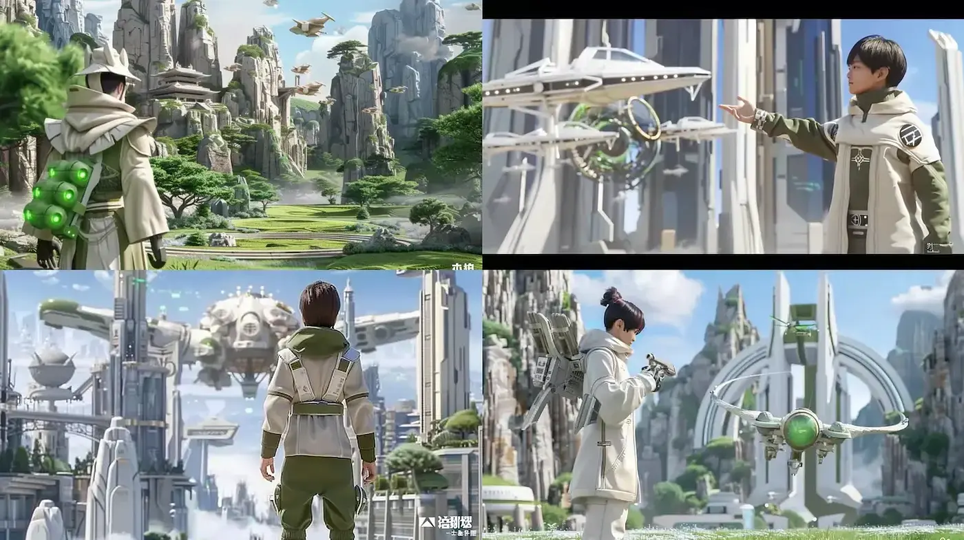 Futuristic and Harmonious Landscapes Blending Technology with Nature - Midjourney sref style