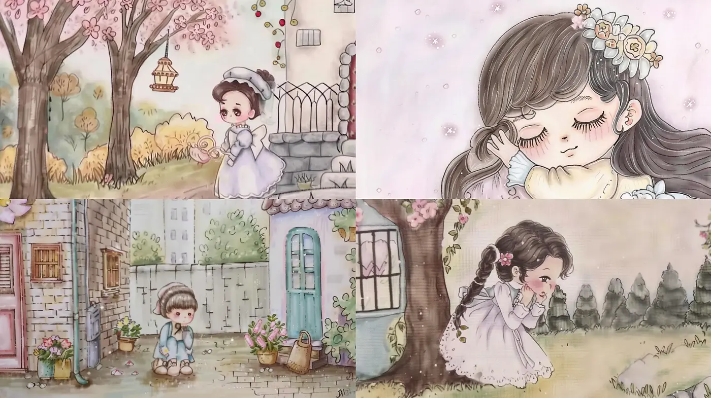 Gentle Whimsical Watercolor Impressions - Midjourney sref style