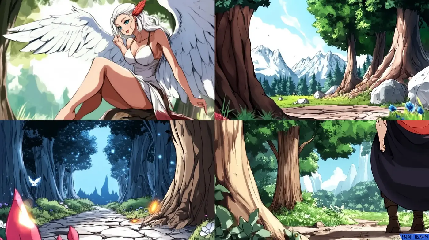 Enchanted Vibrance: A Homage to Serene Fantasy Realms in Anime Illustration - Midjourney sref style