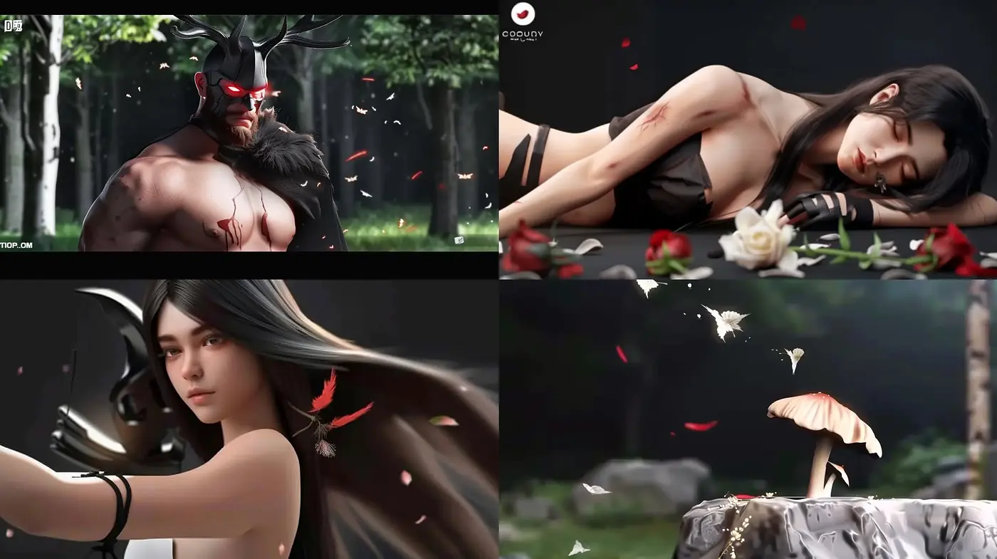 Ephemeral Grace and Melancholia: A Cinematic Exploration in Deep Hues and Photorealistic Details - Midjourney sref style