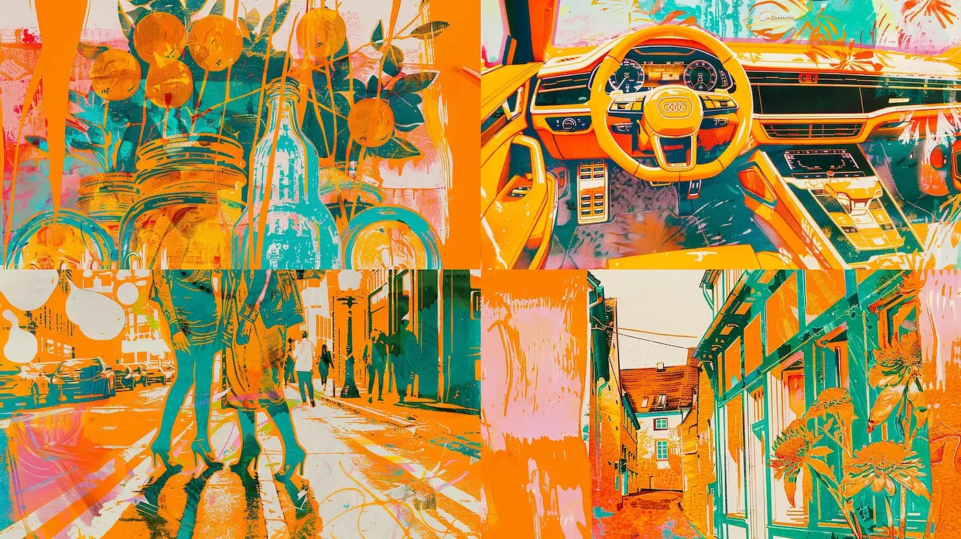 Vibrant Urban Fusion with a Retro Flair - Midjourney sref style