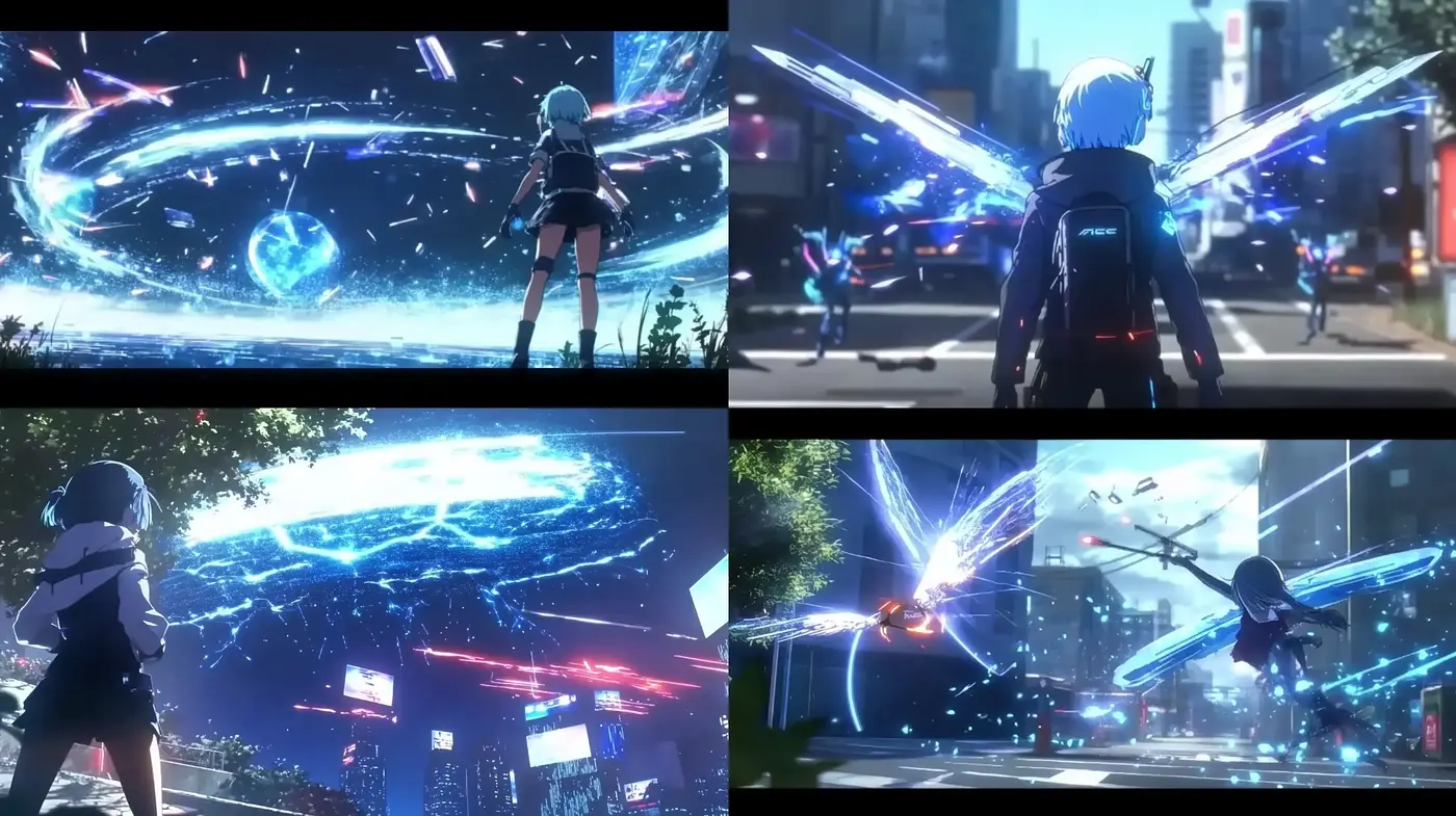 Futuristic Urban Dreamscape with Neon Accents and Anime Essence - Midjourney sref style