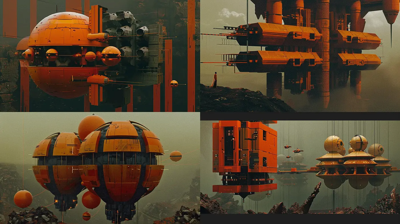 Dystopian Hues of Red: A Homage to Futuristic Desolation - Midjourney sref style