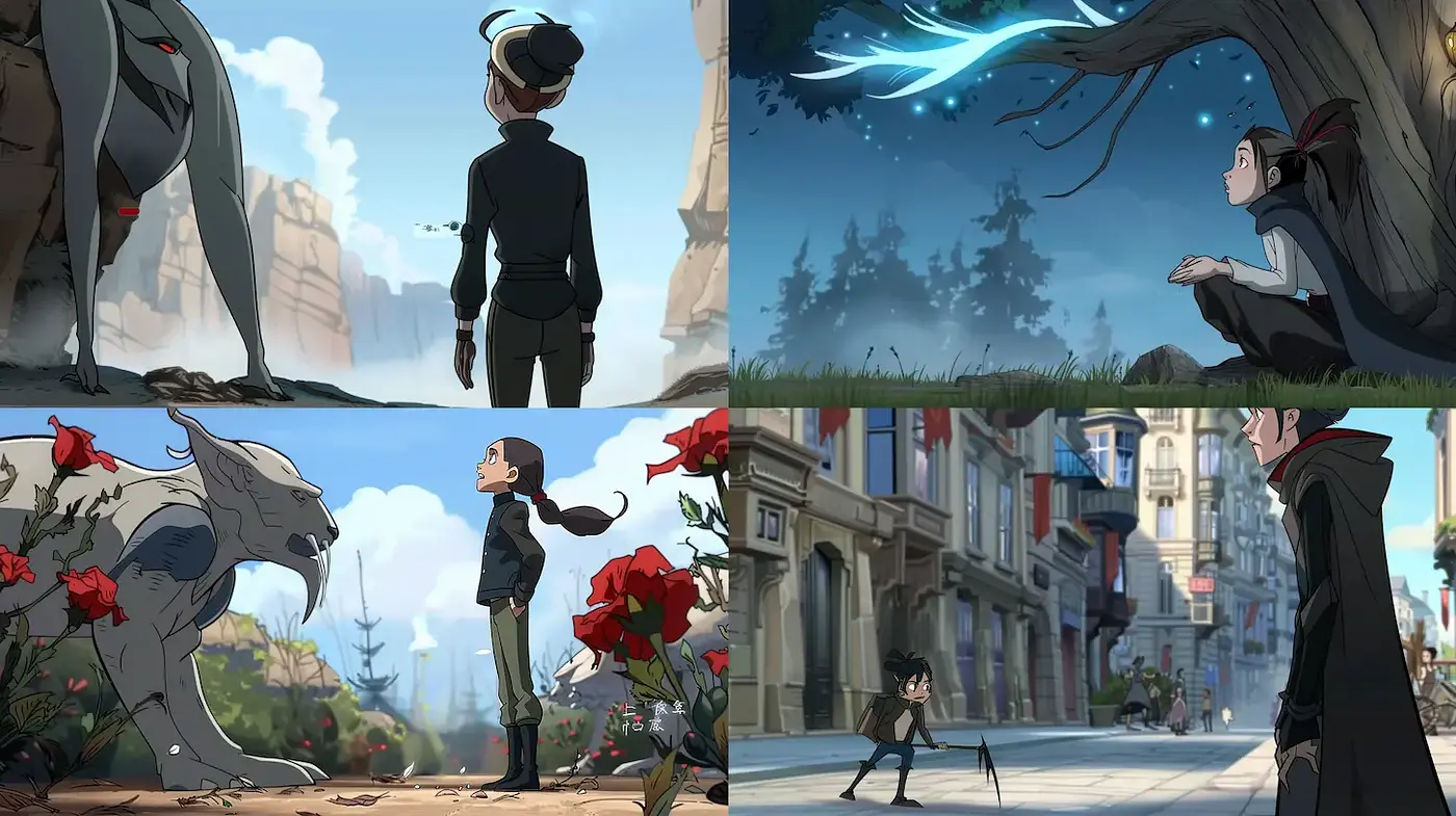 Dynamic and Enigmatic Animated Exploration with a Fantasy Touch - Midjourney sref style