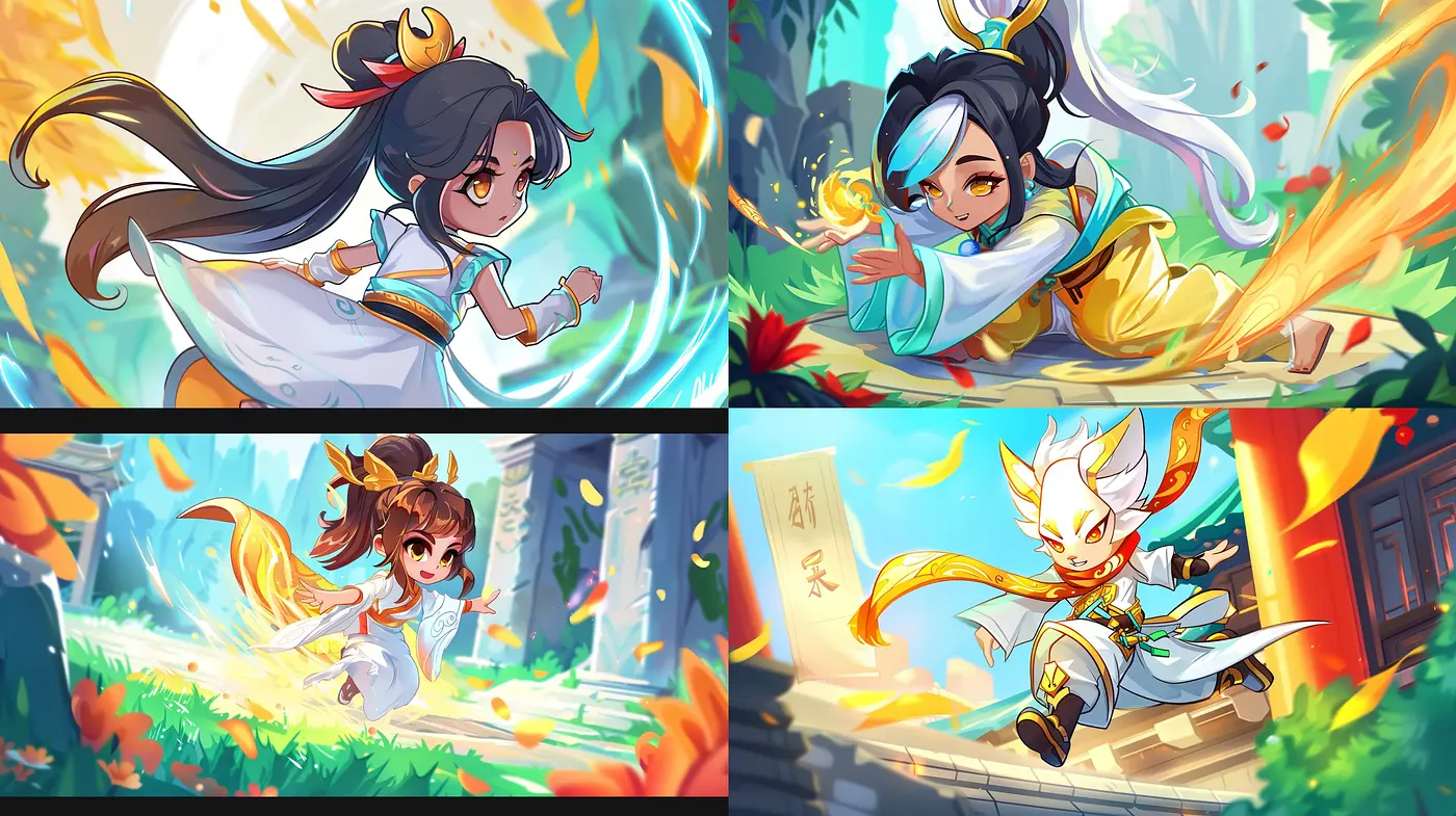 Vibrant and Dynamic Anime-Inspired Illustrations with Lush Environments - Midjourney sref style