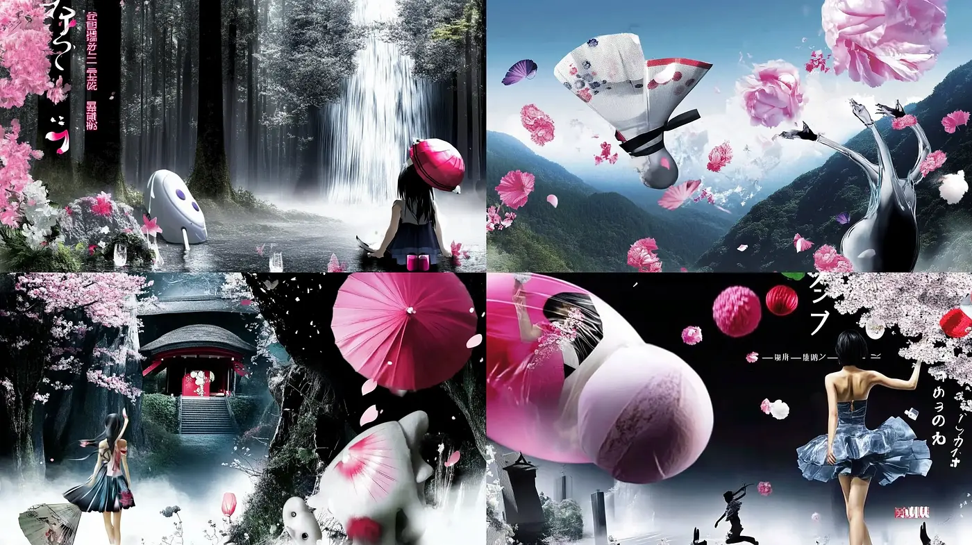 Cherry Blossom Dreamscape with Ethereal Overtones - Midjourney sref style