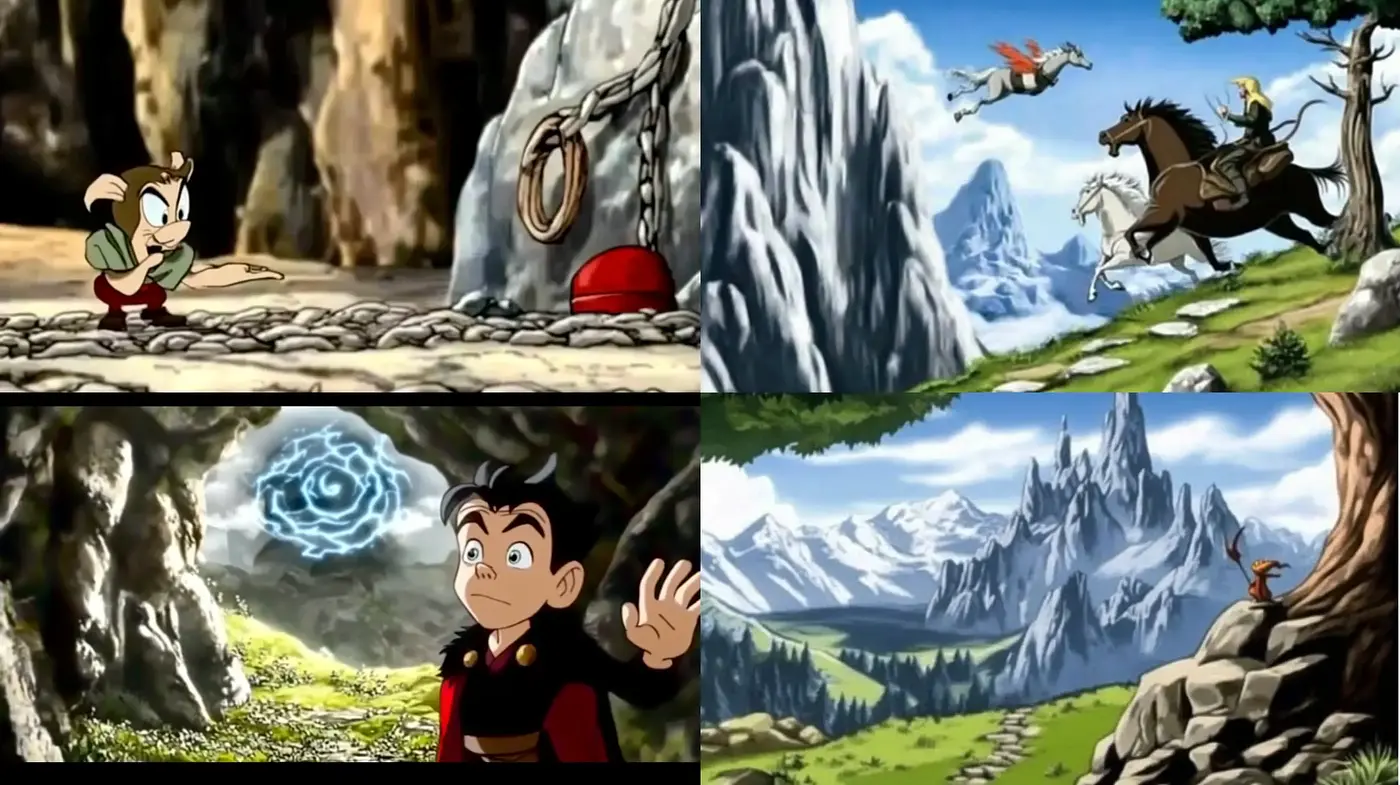 Animated Alpine Adventure: A Homage to Vintage Classic Animation - Midjourney sref style