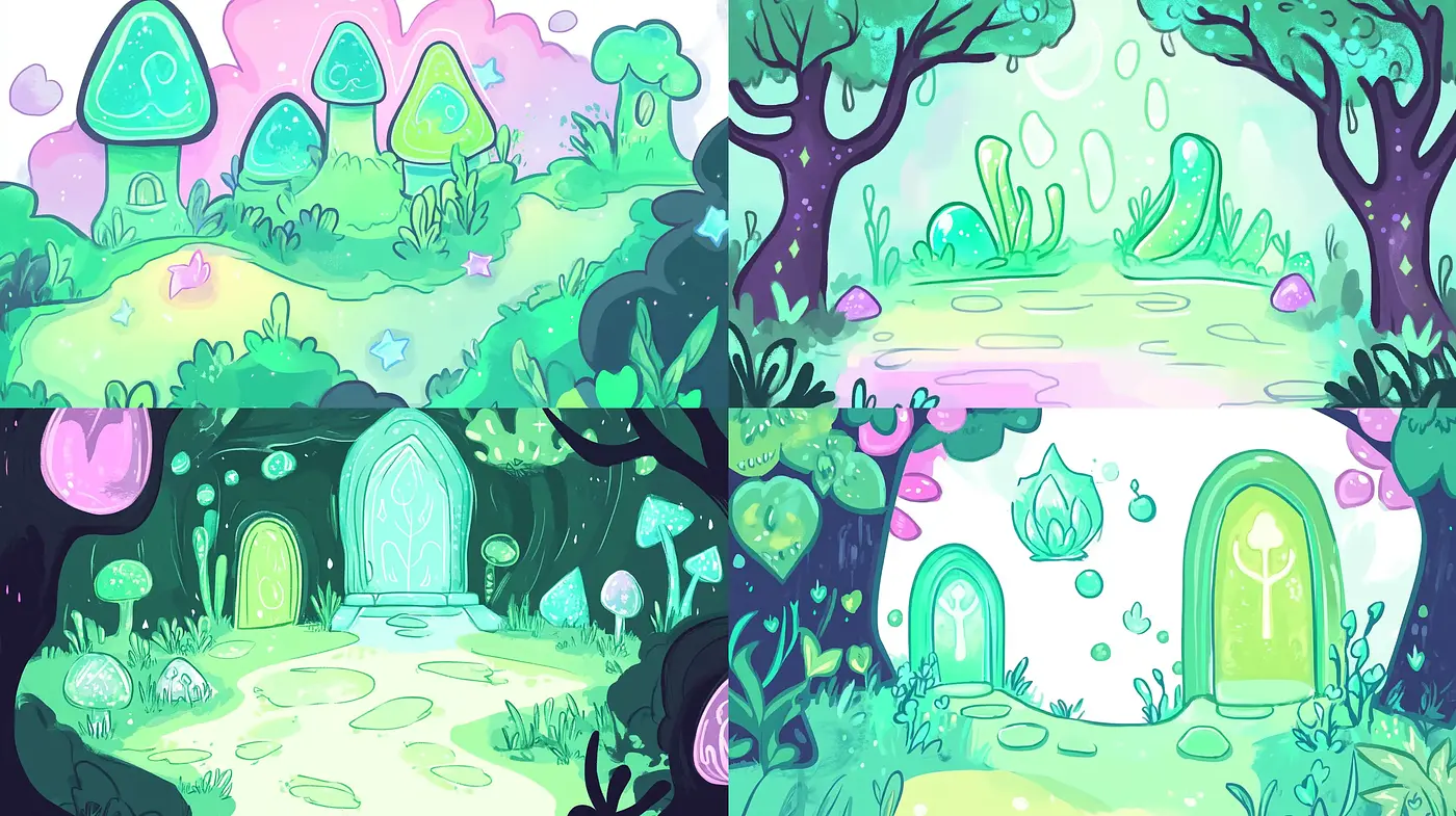 Enchanted Pastel Forests: A Whimsical Artistic Expression - Midjourney sref style