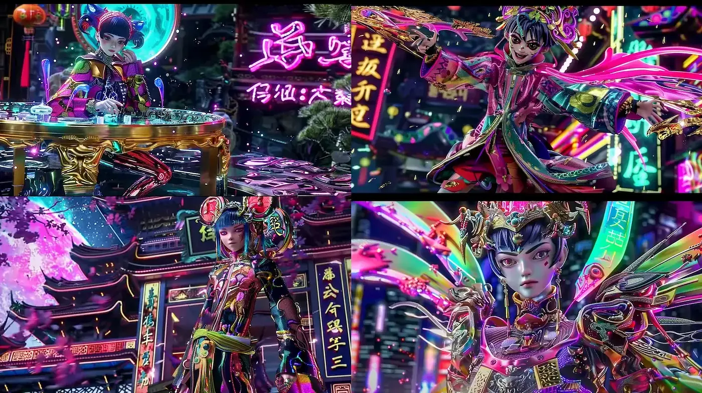 Vibrant Futuristic Aesthetic with Cultural Elements - Midjourney sref style