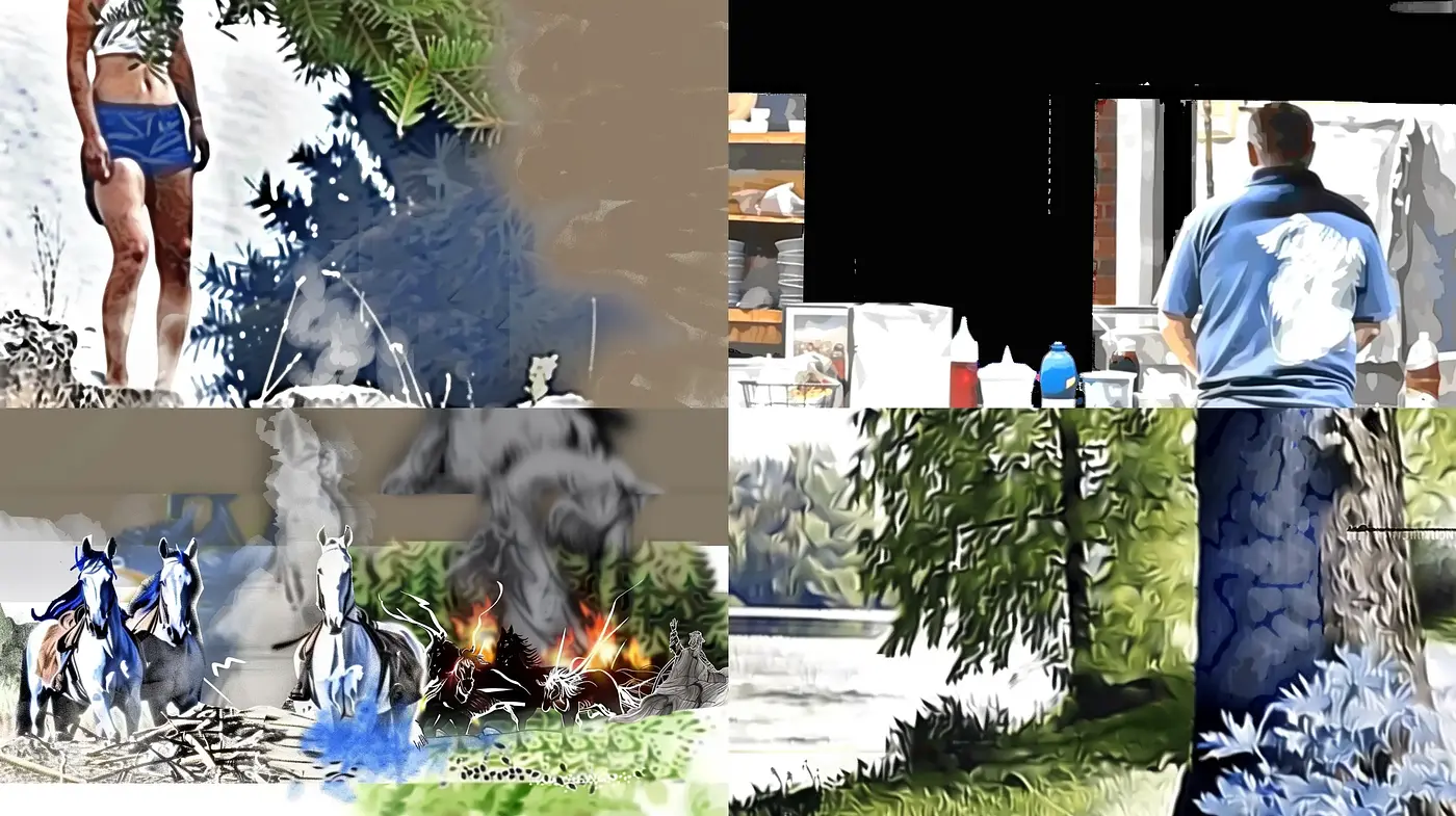 Contemporary Digital Brushstroke Fusion - Midjourney sref style