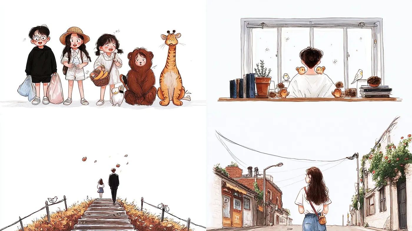 Charming Whimsical Illustrations with a Cozy Vibe - Midjourney sref style