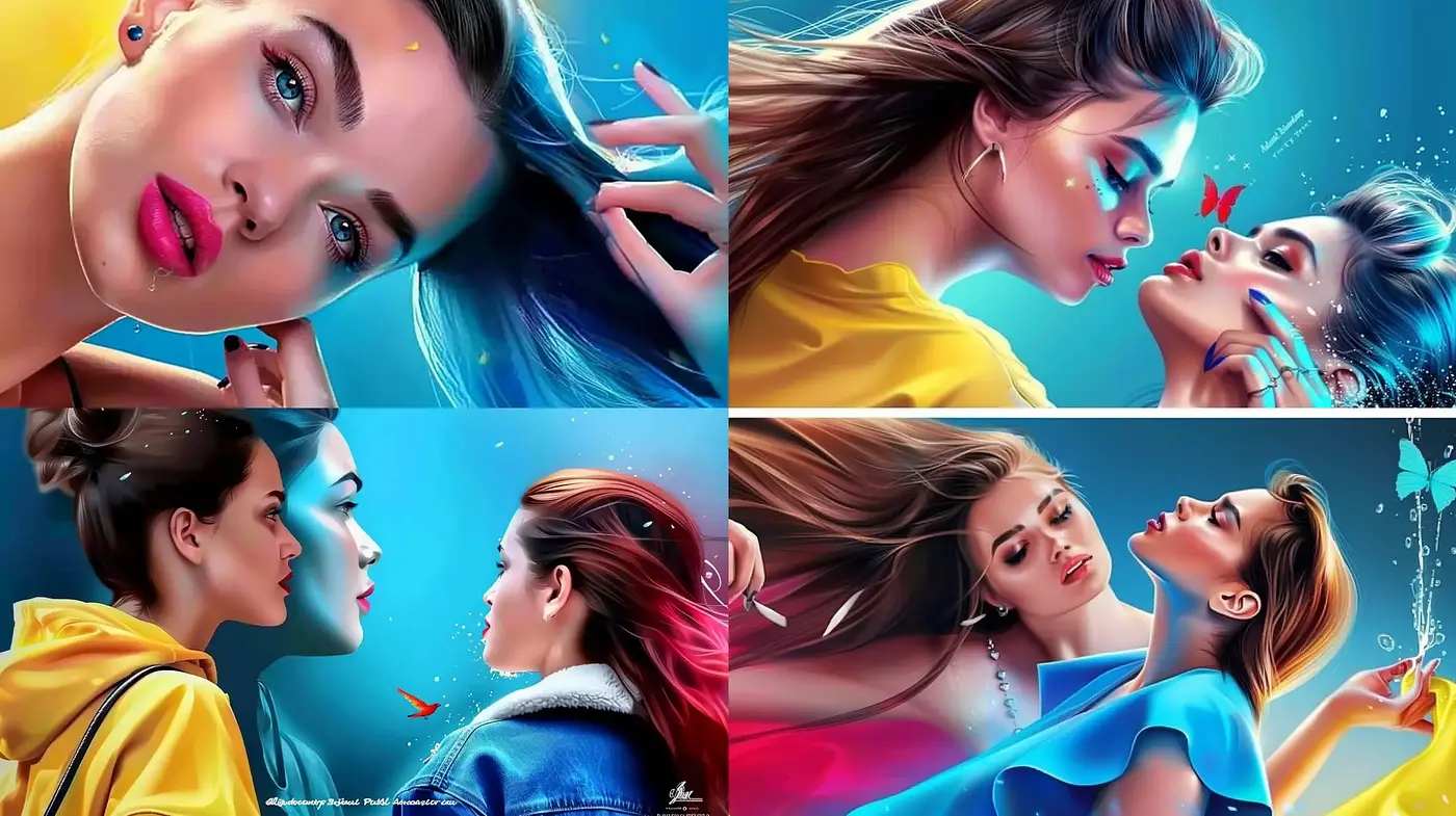 Vibrant Digital Portraiture with Surrealistic Touches - Midjourney sref style
