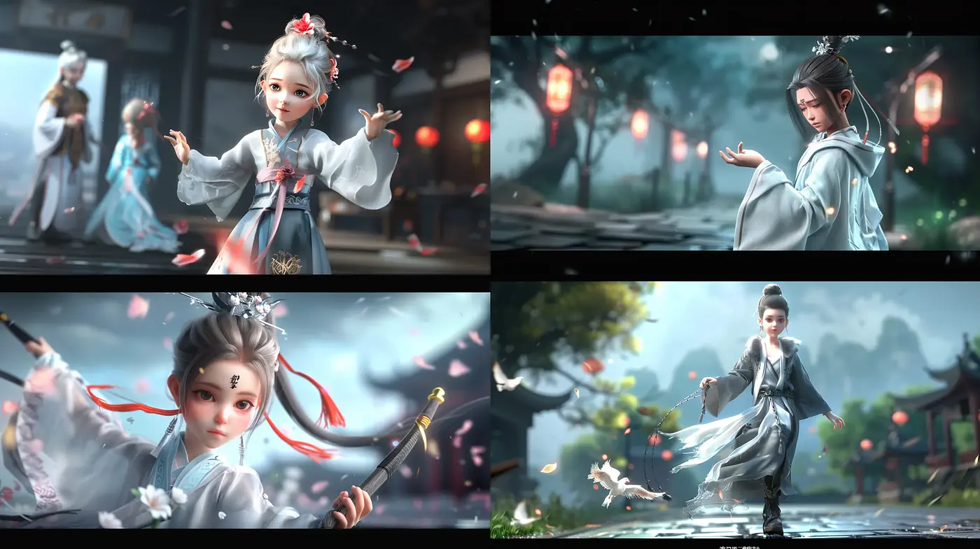 Mystical Oriental Elegance with a Cinematic Digital Painting Essence - Midjourney sref style
