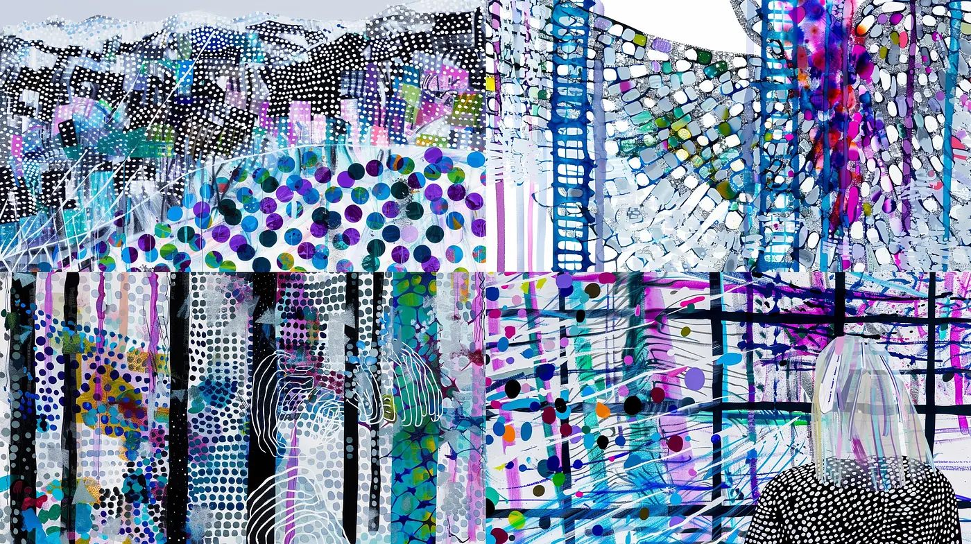 Kaleidoscopic Fusion of Abstract Expressionism and Digital Artistry - Midjourney sref style