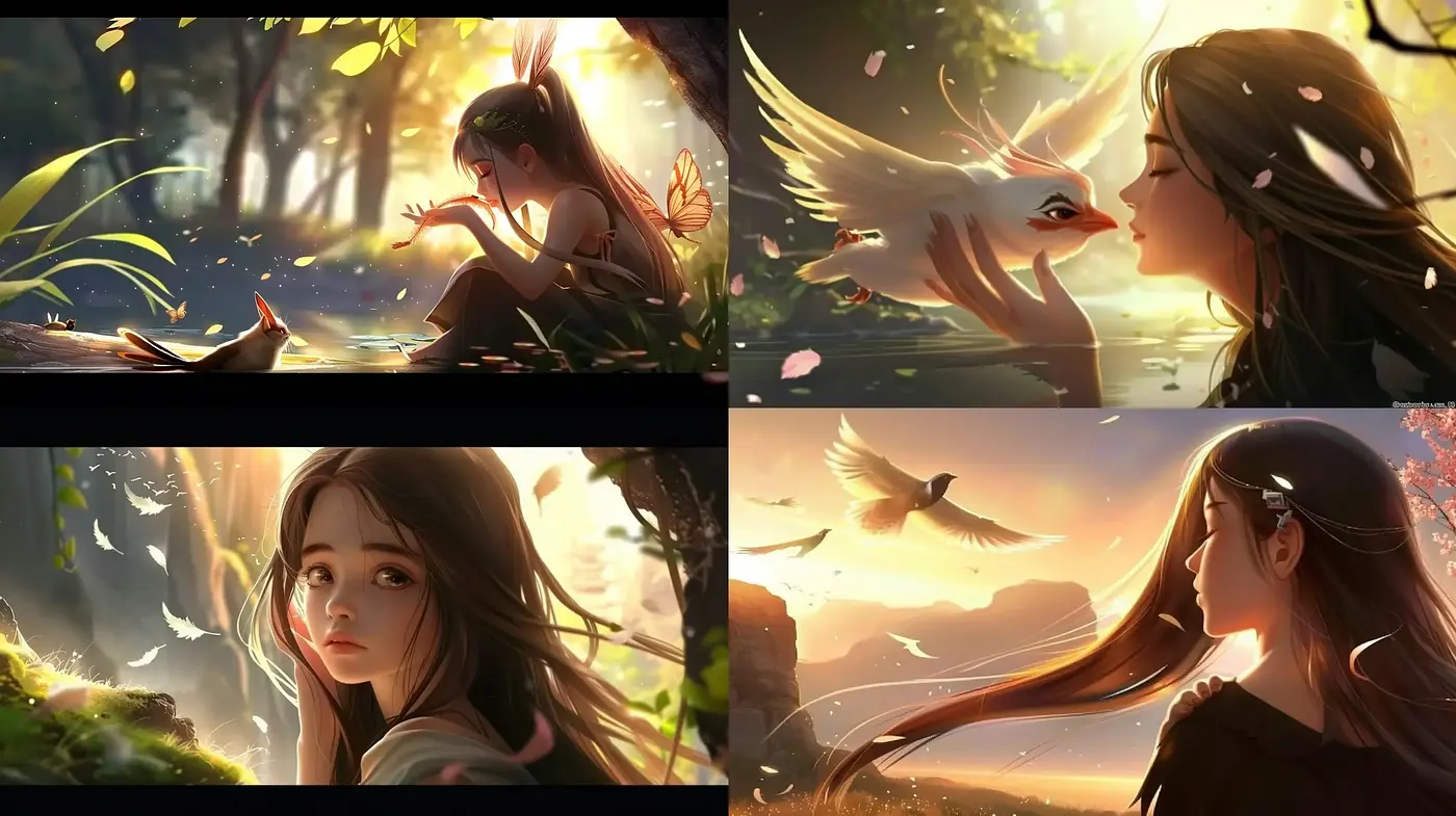 Ethereal Lightscapes and Tender Moments in a Dreamlike Harmony - Midjourney sref style