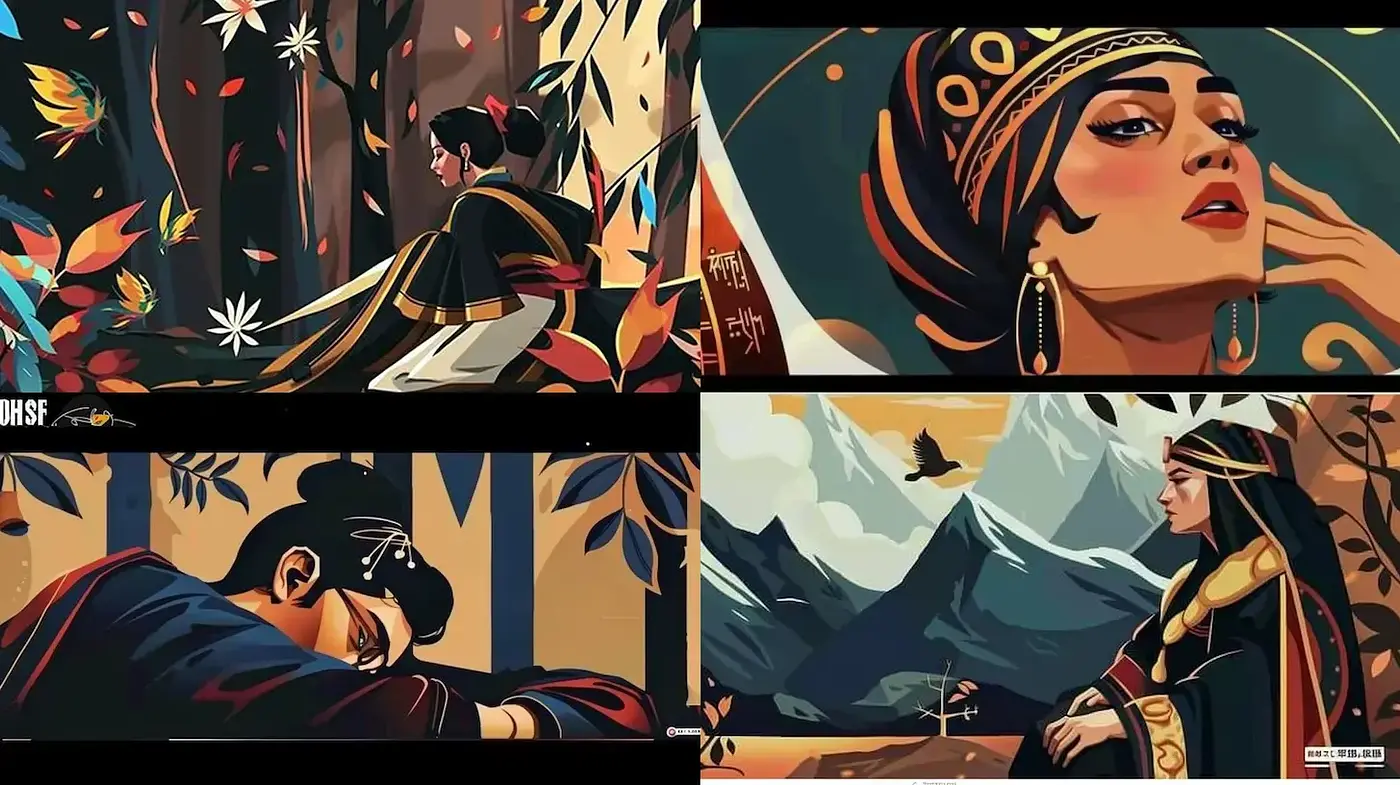 Stylized Portraits with Ethereal Elements and Nature Inspirations - Midjourney sref style