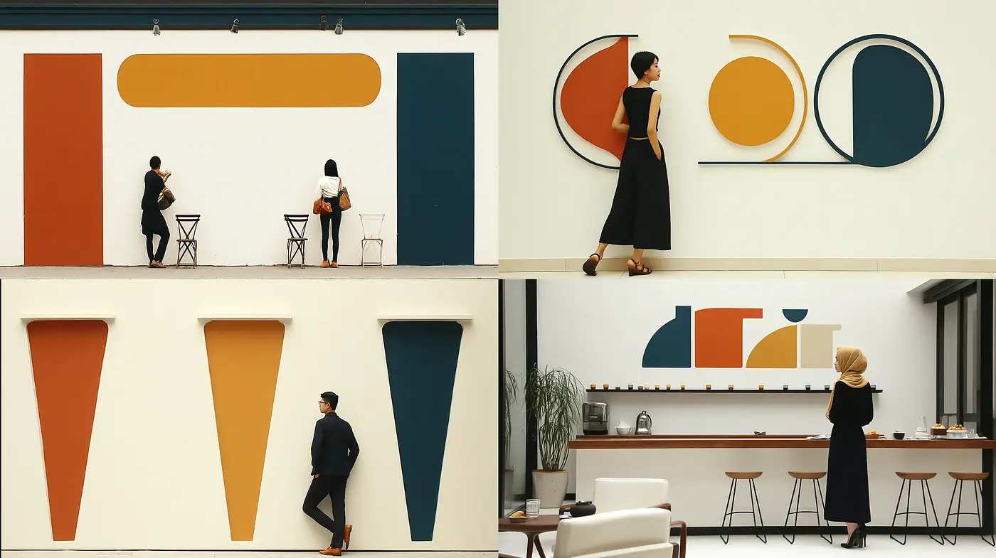 Contemporary Minimalist Aesthetic with Geometric Elements - Midjourney sref style