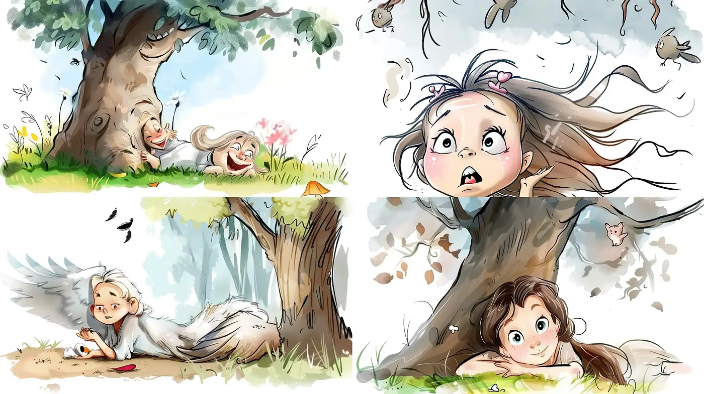 Whimsical Nature-Inspired Watercolor Storybook Visions - Midjourney sref style