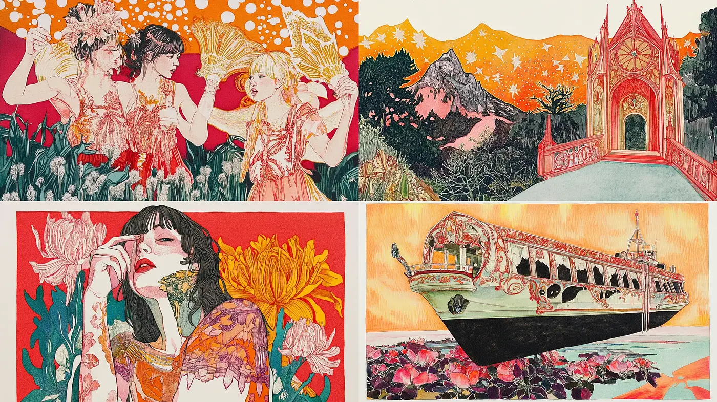 Ethereal Nostalgia in Dreamlike Hues - Midjourney sref style