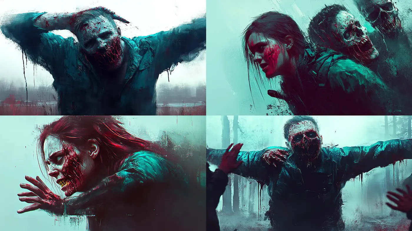 Eerie and Evocative Horror Art Style with a Consistent Atmospheric Mood - Midjourney sref style